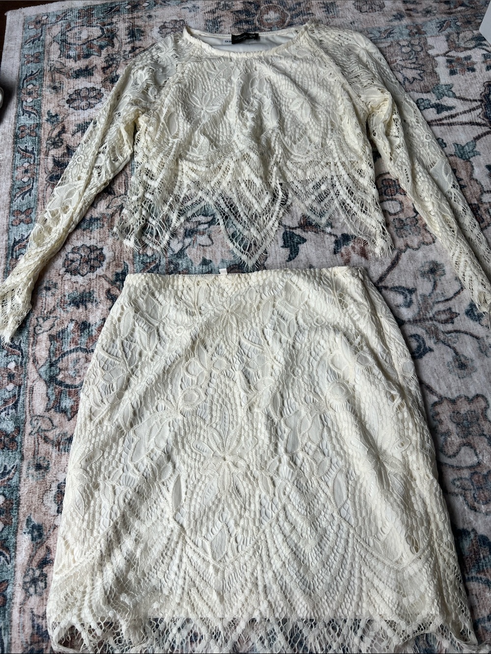 Ivory Lace Pencil Skirt - Elegant Feminine Style